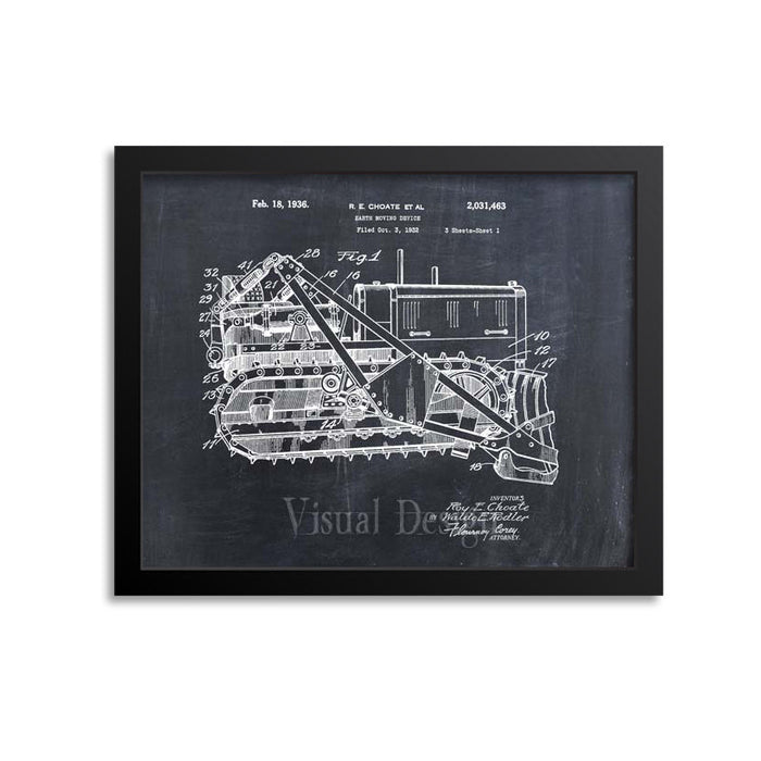 Bulldozer Patent Print
