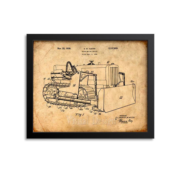 Bulldozer Patent Print