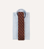 Burgundy and White Spots Shantung Silk Tie