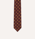 Burgundy and White Spots Shantung Silk Tie