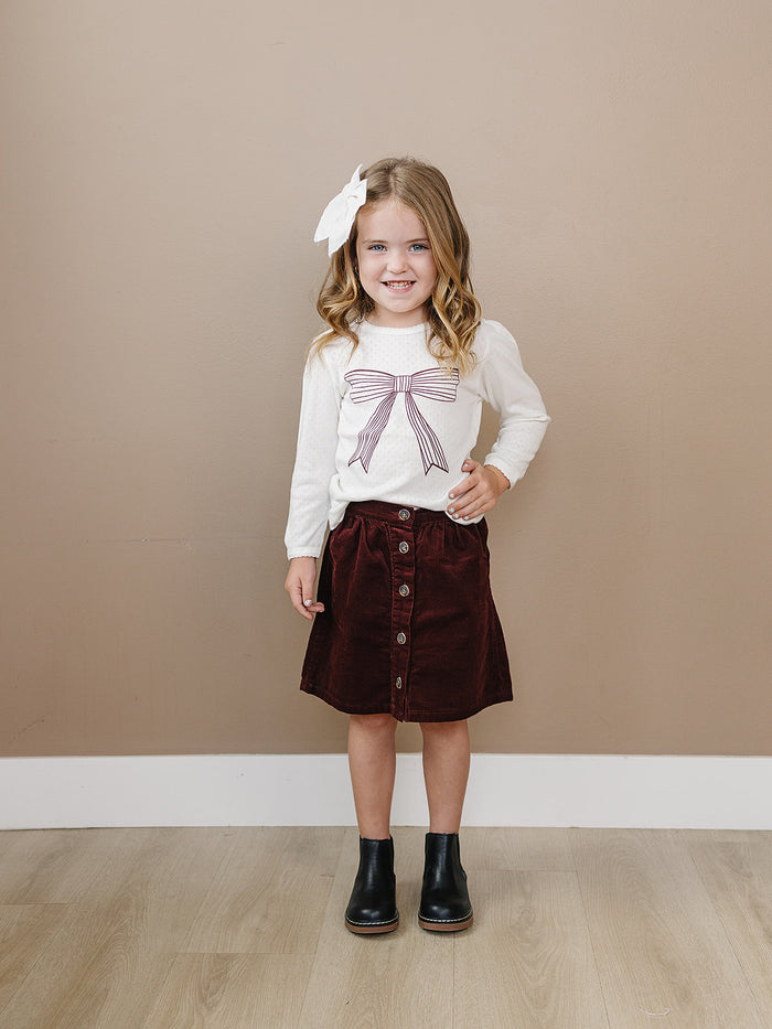 Burgundy Corduroy Skirt