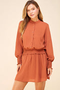 Button Down Long Sleeve Dress