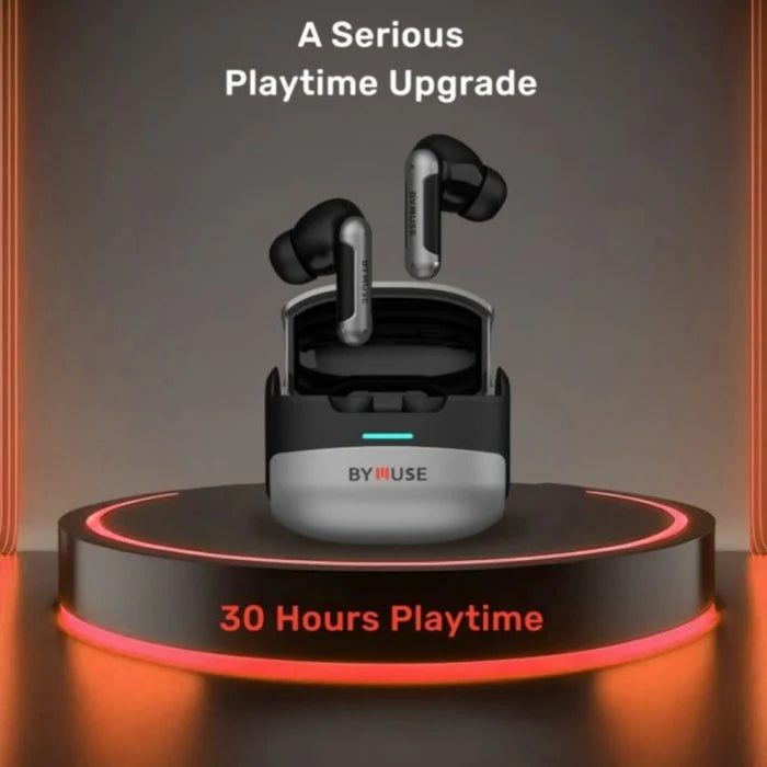 ByMuse Aria in - Earbuds | ANC and Quad mic ENC | Dual Device Pairing | BT v5.3 | IPX5 Earbuds | Touch Control