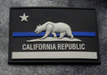 California State Flag Blue Line Patch PVC