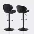 Caryol Velvet Bar Stool [Height Adjustable][Set of 2]