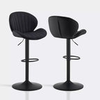 Caryol Velvet Bar Stool [Height Adjustable][Set of 2]
