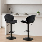 Caryol Velvet Bar Stool [Height Adjustable][Set of 2]