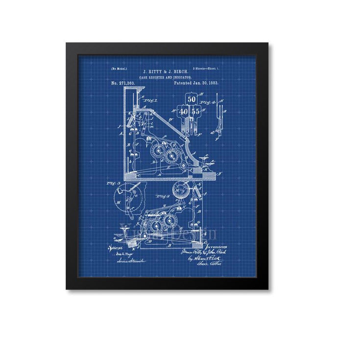 Cash Register Patent Print