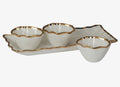 Certified Regency Gold 4pc Tray w Bowls 14in x 6.25in x 1.5in