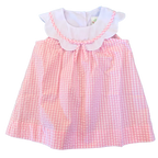 Charlotte Scalloped Dress - Pink Check