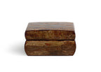 Wooden box with a textured surface by Denshiro on a white background