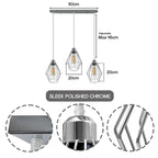 Chrome 3 Head Rectangle ceiling lamp with wire cage~4210