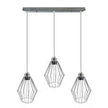 Chrome 3 Head Rectangle ceiling lamp with wire cage~4210