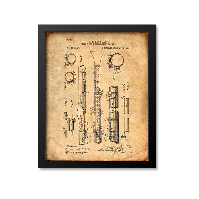 Clarinet Patent Print