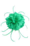 Clover Green Feather Hair Clip Fascinator