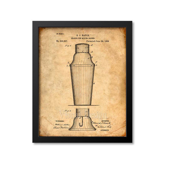 Cocktail Shaker Patent Print