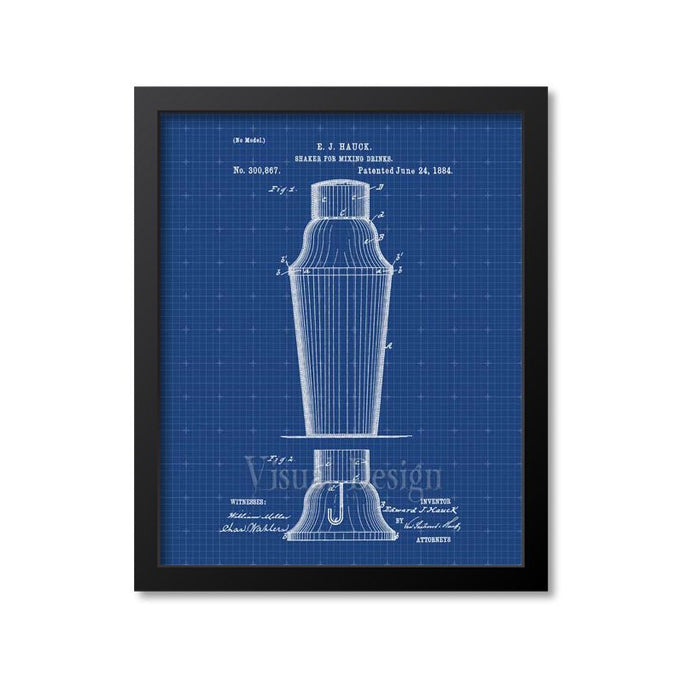 Cocktail Shaker Patent Print