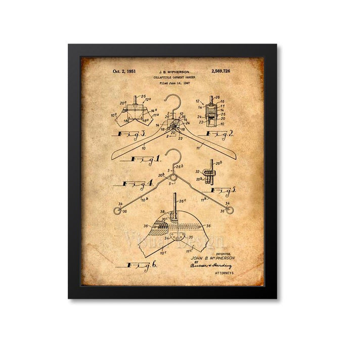Collapsible Garment Hanger Patent Print
