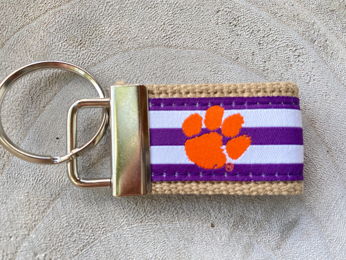 Clemson purple stripe, orange paw