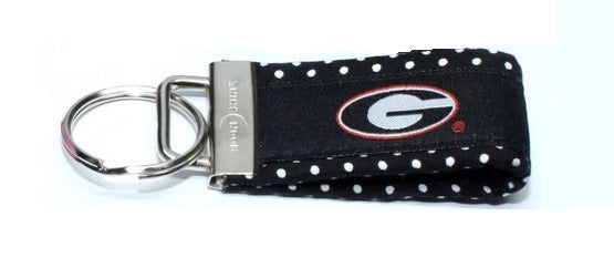 Georgia G Black Ribbon with Black Trim & White Dots