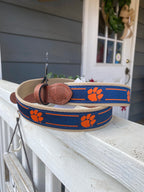 Clemson Tigers Pawprint Blue w/ Tan Trim / 32