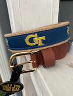 Georgia Tech Initials & Yellow Jacket Blue w/ Tan Trim / 34