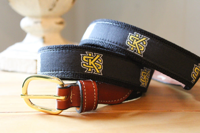 Collegiate Licensed Ribbon Webbed Leather Belts