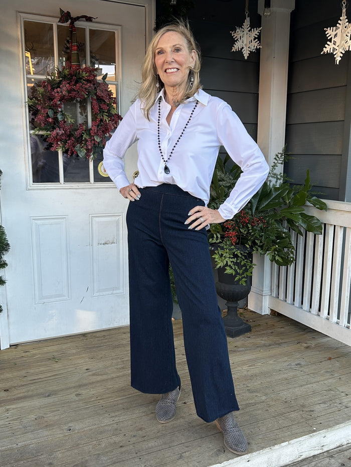 Connie Slim Silky Button Down Shirt