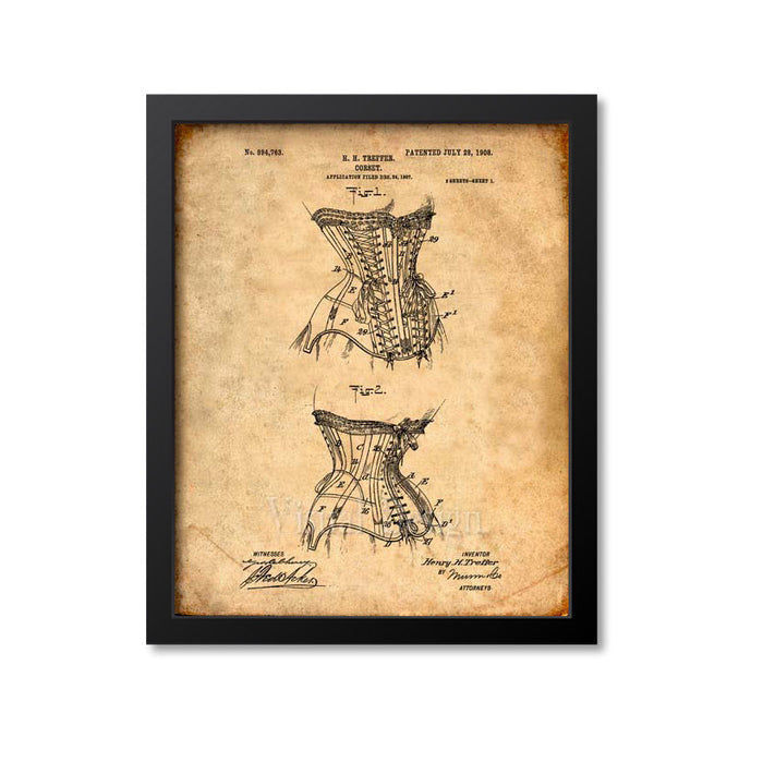 Corset Patent Print