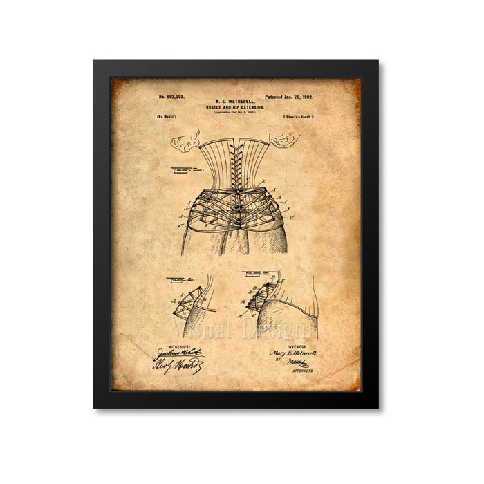 Corset Patent Print Bustle And Hip Extension