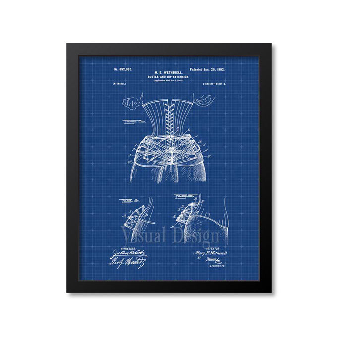 Corset Patent Print Bustle And Hip Extension