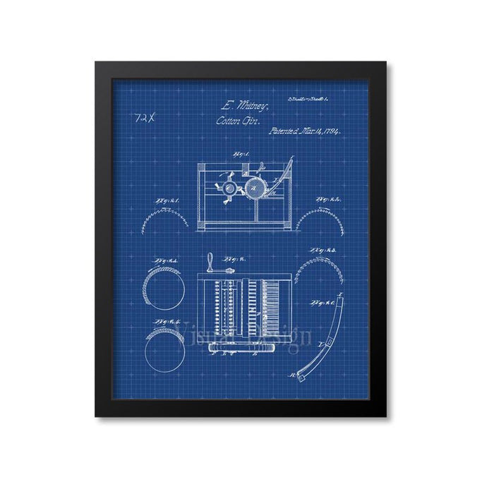 Cotton Gin Patent Print