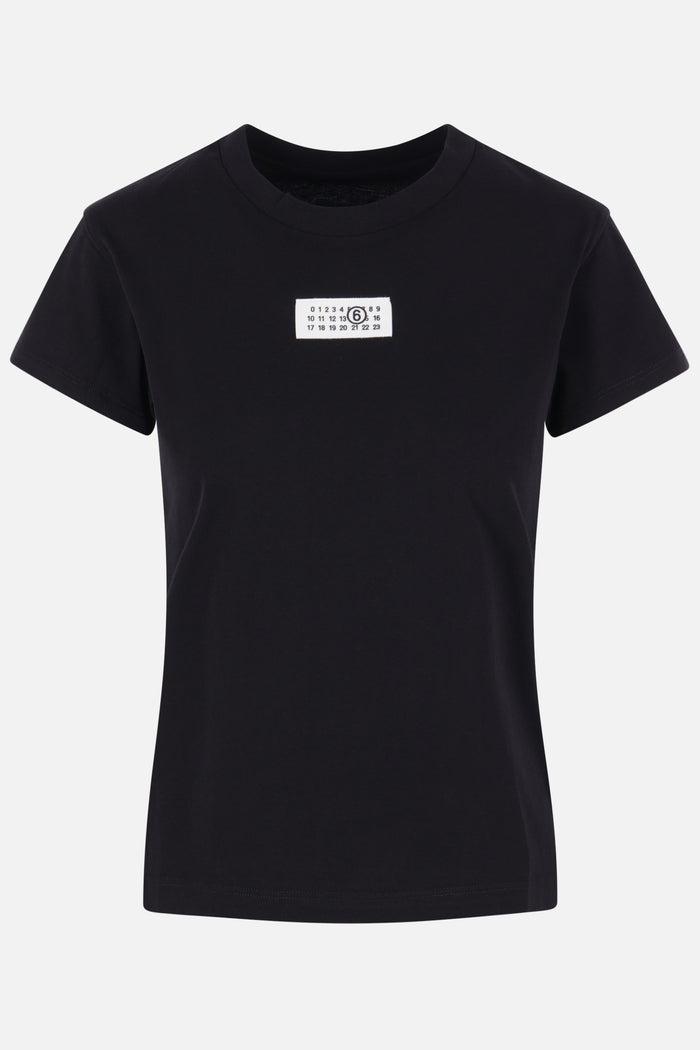 cotton t-shirt with numeric signature patch