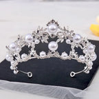 Wedding Hair Accessories - Silver Pearl and Crystal Bridal Tiara