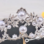 Wedding Hair Accessories - Silver Pearl and Crystal Bridal Tiara