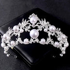 Wedding Hair Accessories - Silver Pearl and Crystal Bridal Tiara