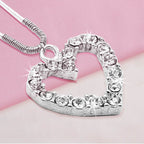 Crystal Heart U Pin - Silver - Set of 1