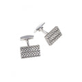 Cudworth Sterling Silver Woven Pattern Rectangle CufflinksElevate Your Style with Woven EleganceAdd a touch of luxury and sophistication to your formal attire with these Brushed Rhodium-Plated Sterling Silver Woven Pattern Sterling Silver CufflinksCudworthTheodore Men's JewelryCudworth Sterling Silver