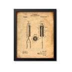 Curling Iron Patent Print