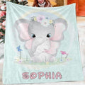 Custom Elephant Name Blanket I03