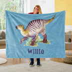 Custom Name Fleece Blanket Dinosaur IV02