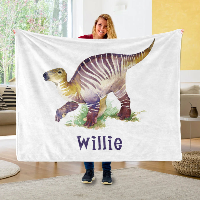 Custom Name Fleece Blanket Dinosaur IV02