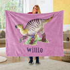 Custom Name Fleece Blanket Dinosaur IV02