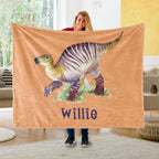 Custom Name Fleece Blanket Dinosaur IV02
