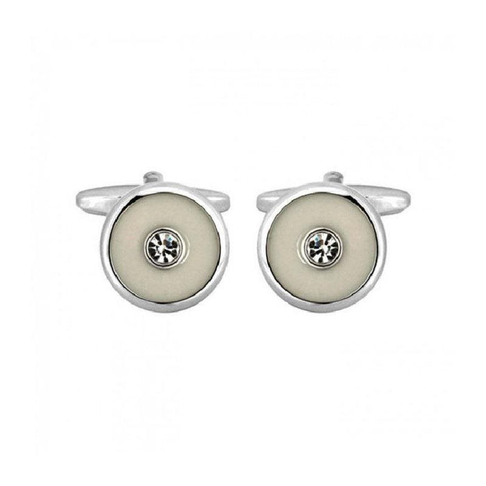 Dalaco Round Ivory with Centre Crystal Rhodium Plated CufflinksIvory Enamel Cufflinks with Center Crystal Stone – A Perfect Blend of Elegance and Durability
Add a touch of sophisticated contrast to your collection with these IvoEnamel cufflinksDalacoTheodore Men's JewelryDalaco Round Ivory