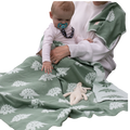Mint Green Dinosaur Dino Tastic Baby Kid Blanket Gift Set