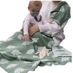 Mint Green Dinosaur Dino Tastic Baby Kid Blanket Gift Set