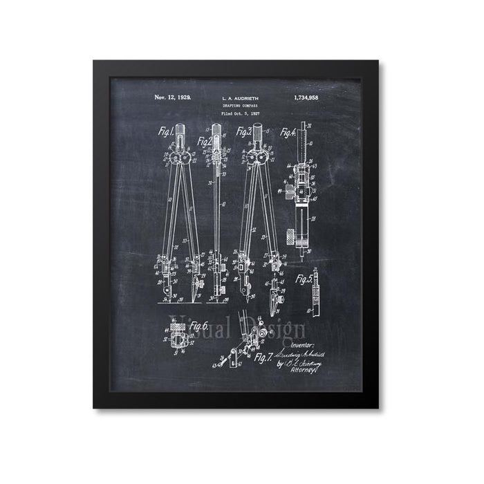 Drafting Compass Patent Print