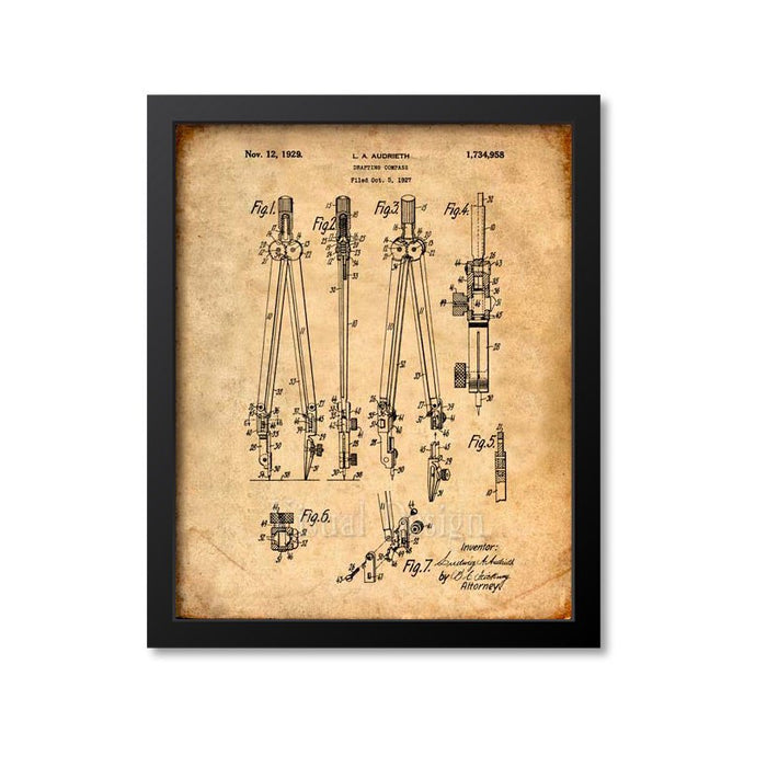 Drafting Compass Patent Print