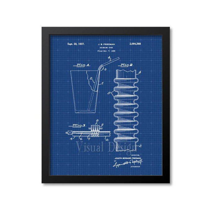 Drinking Straw Patent Print